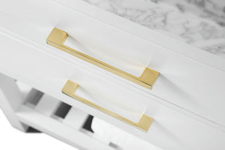 Elizabeth 72 in. Bath Vanity Set in White with Gold Hardware