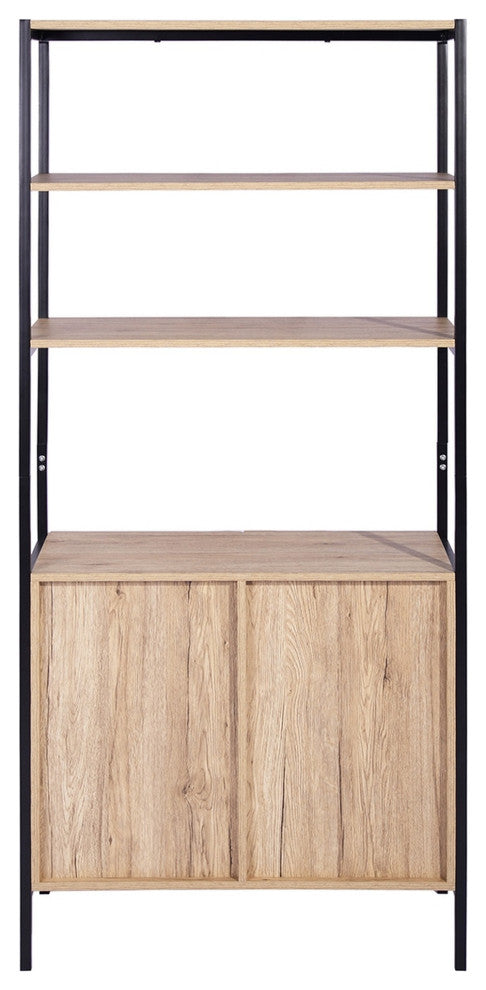 Wood Double Door Accent Cabinet with Shelf, Oak, 31'' X 16''