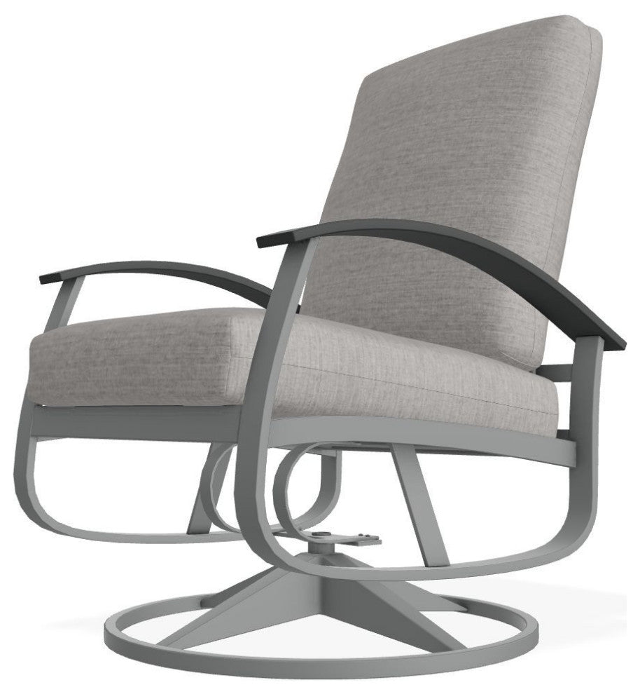Belle Isle Cushion Outdoor Swivel Rocker, Rain Graystone/Graphite