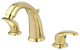 Kingston Brass Widespread Bathroom Faucet With Retail Pop-Up, Polished Brass