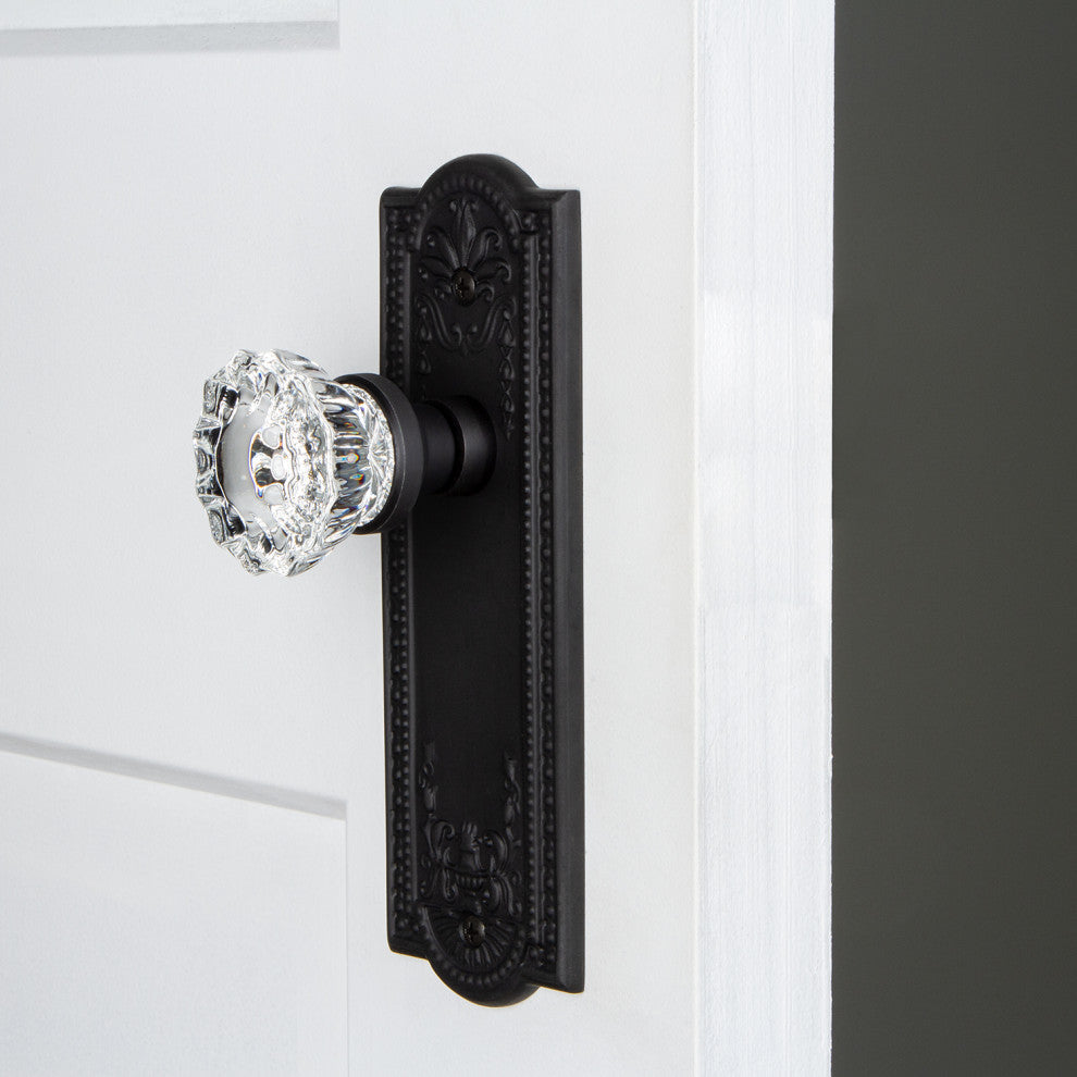 Single Meadows Plate With Crystal Knob, Oil-Rubbed Bronze, Oil Rubbed Bronze, Si