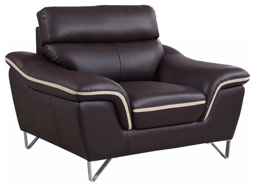 Giuliano Contemporary Premium Leather Match Chair Brown