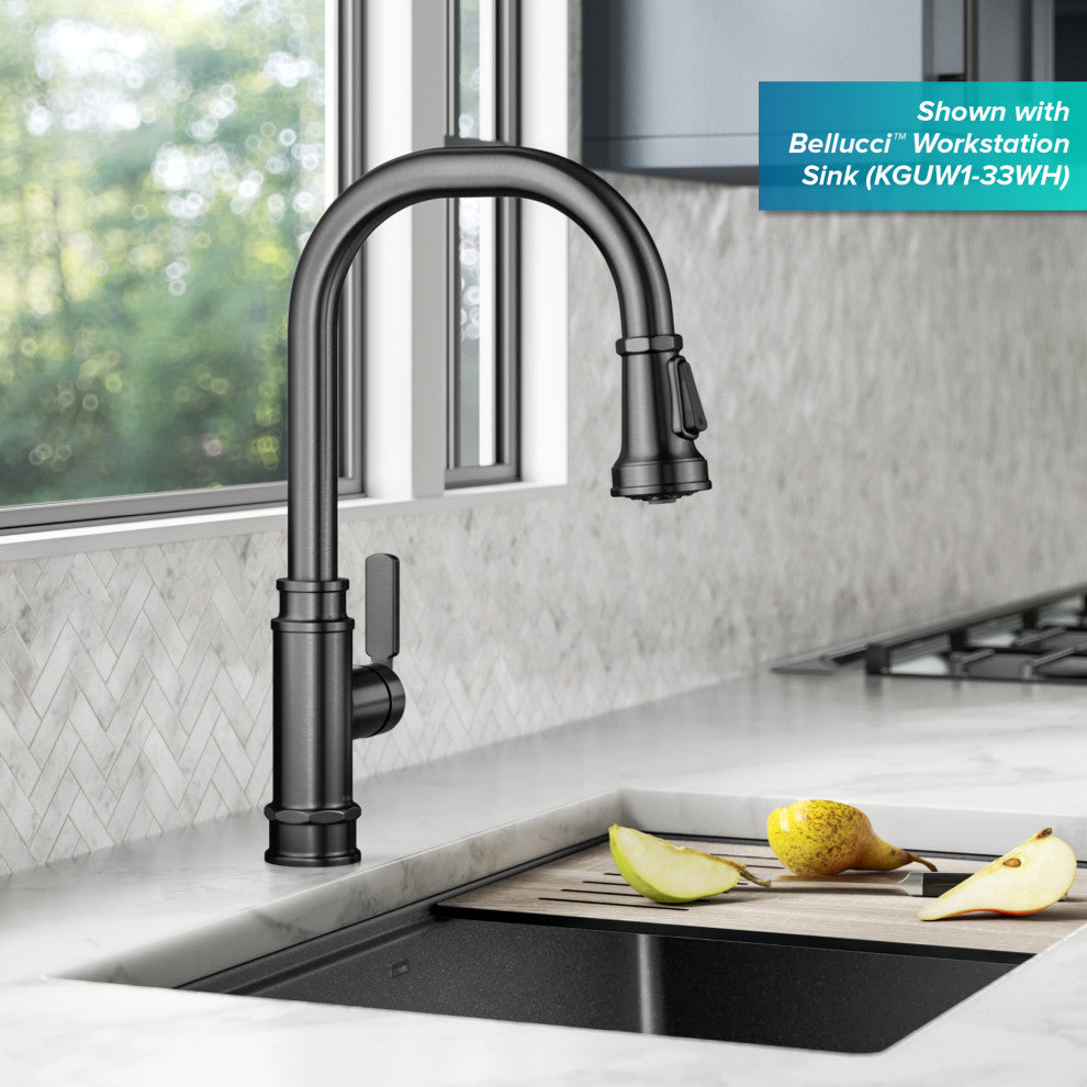 Sellette Pull-Down Kitchen Faucet, Spot Free Black Stainless, Model Kpf-4101sfsb