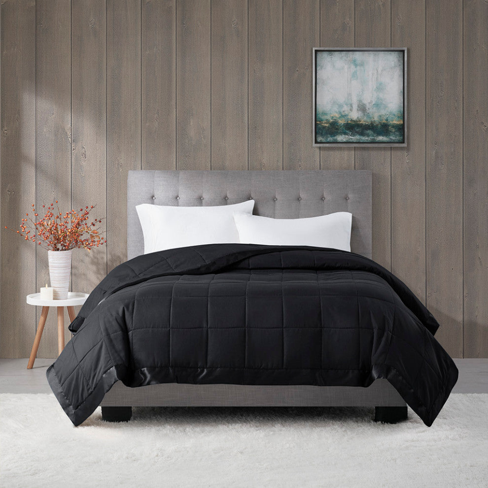 Madison Park Windom Lightweight Down Alternative Blanket With Satin Trim