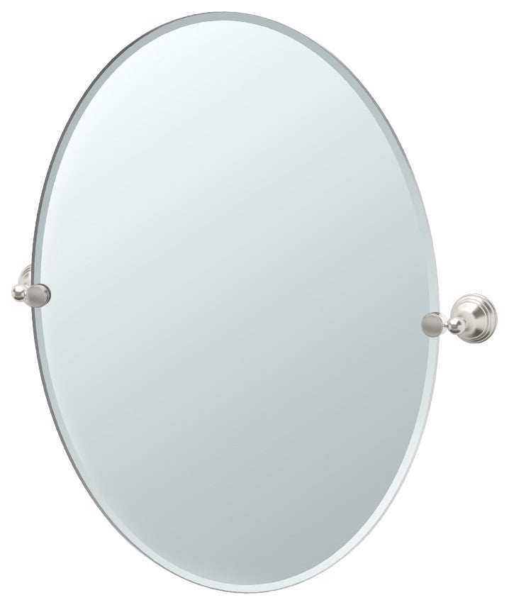 Charlotte 32" Frameless Oval Mirror, Chrome