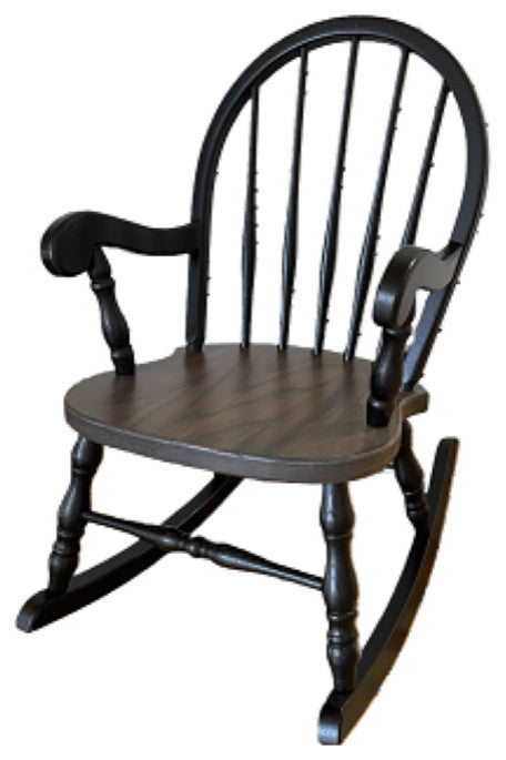 Bow Back Rocker Set of 2, Black and Antique Slate