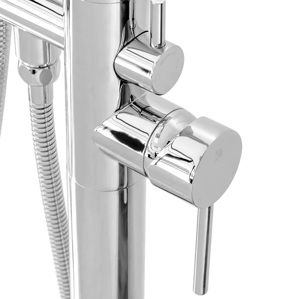 SevenFalls 8017 Single Handle Floor Mounted Tub Filler with Handheld Shower
