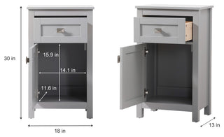 18" Wide Bathroom Storage Freedstanding Cabinet, Grey