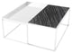 Corbett Square Coffee Table, Chrome Coffee Table, Modern Black Marble