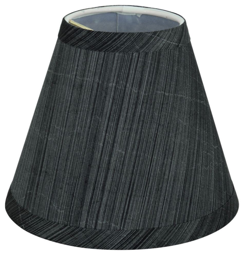 32105-6 Small Hardback Empire Chandelier Clip On Lamp Shade Gray&Black 3"x6"x5"