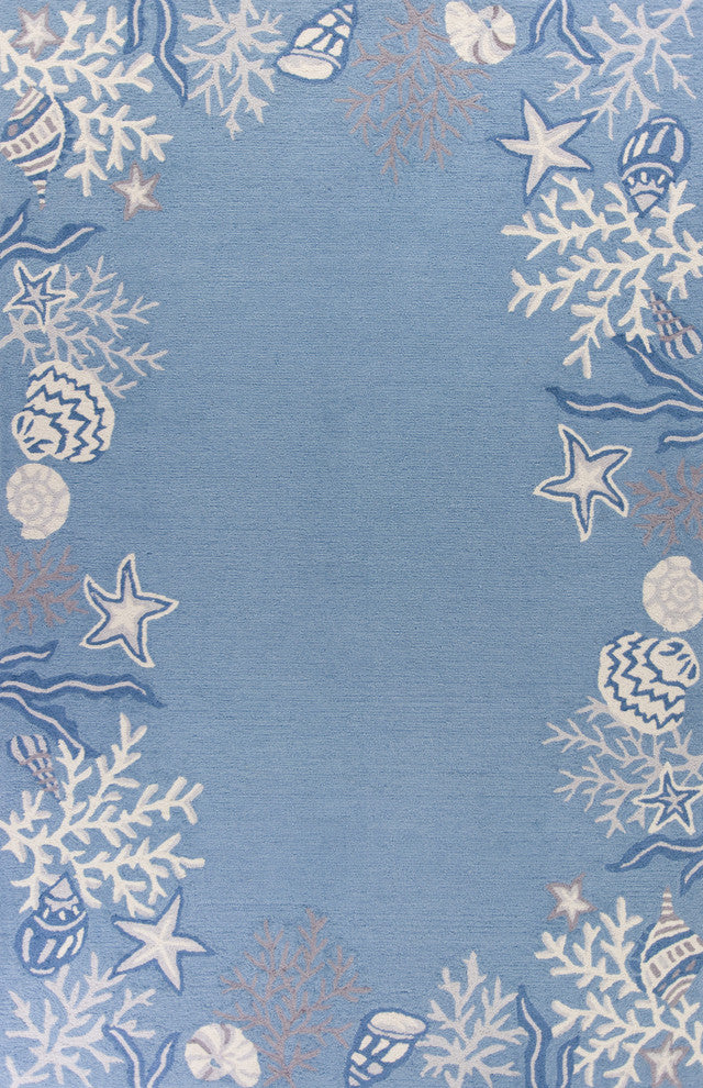 Sonesta 2024 Sea Blue Coastal Rug, 5'x7'6"