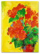 'Geraniums Against Yellow' Canvas Art by Sheila Golden