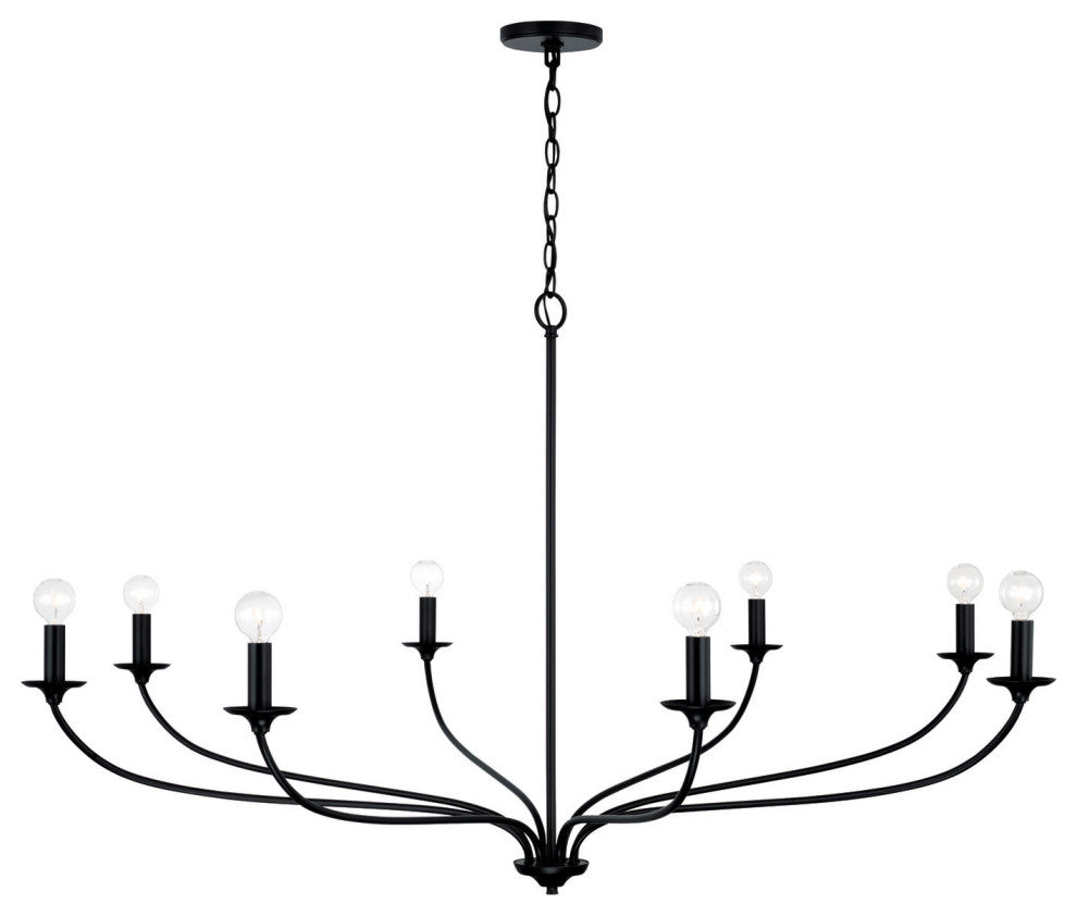 Capital Lighting 449981 Dolan 8 Light 52"W Candle Style - Matte Black