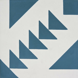 Tadla Handmade Cement Tile, Navy Blue/White, Sample