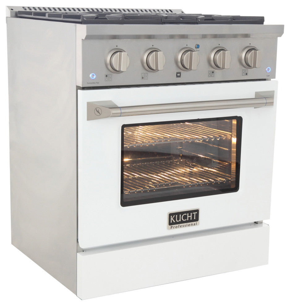 KUCHT Pro-Style 30" 4.2 cu. ft. Range, White, Natural Gas