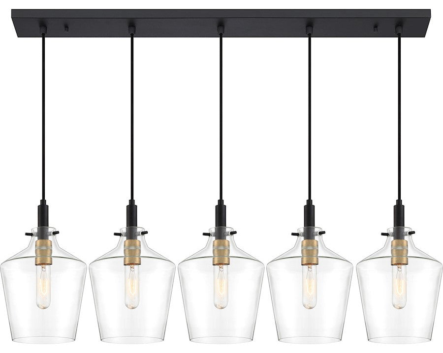 Quoizel JUN544EK Five Light Island Chandelier, Earth Black Finish