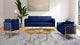 Casa Velvet Upholstered Chair, Navy, Gold Finish