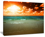 "Dramatic Sky Over Tropical Sea Beach" Seashore Canvas Wall Art, 20"x12"