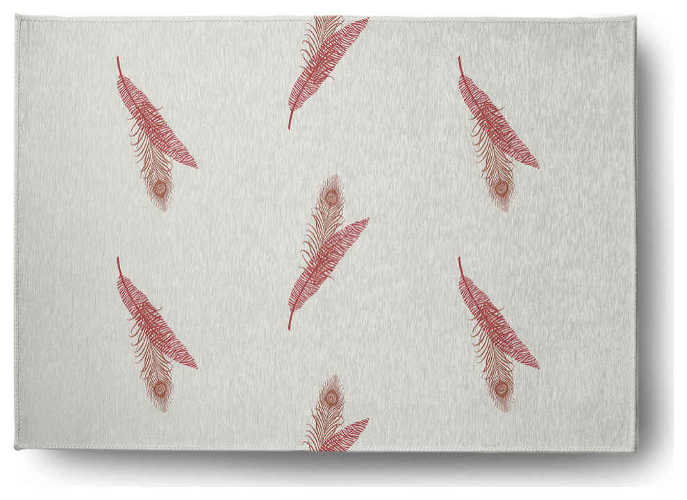 Feather Stripe Spring Chenille Rug, Ligonberry Red, 5'x7'