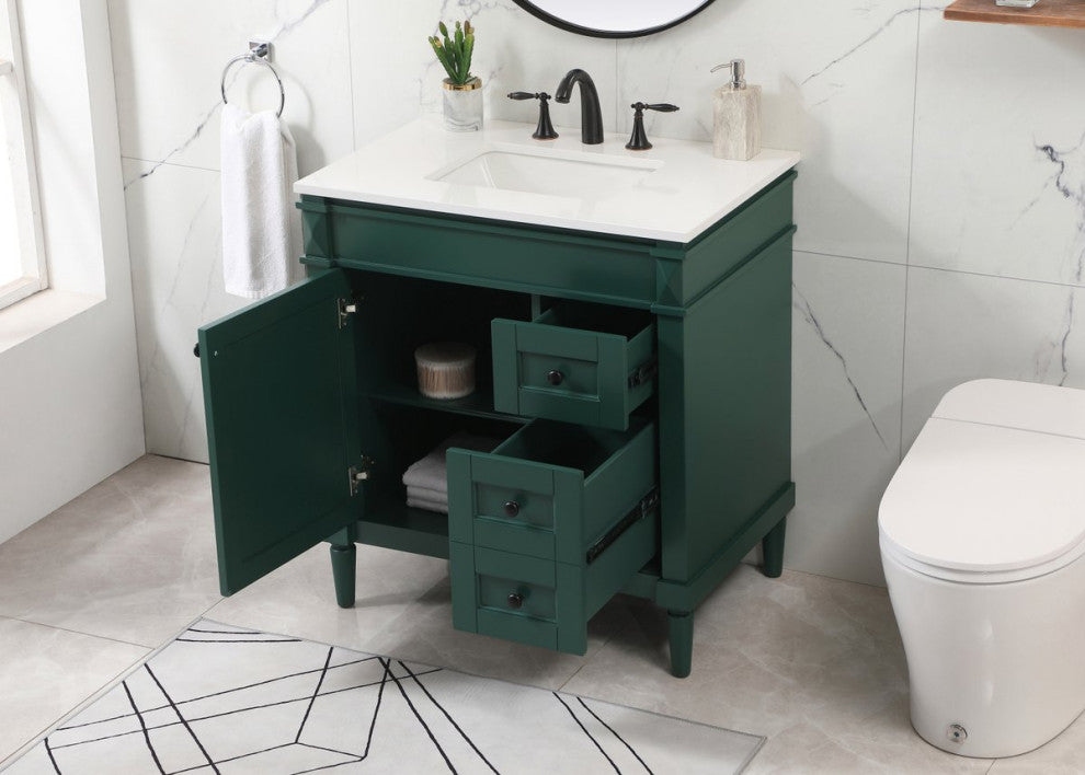 Home Living 21" Transitional Green-Light Bathroom Vanity