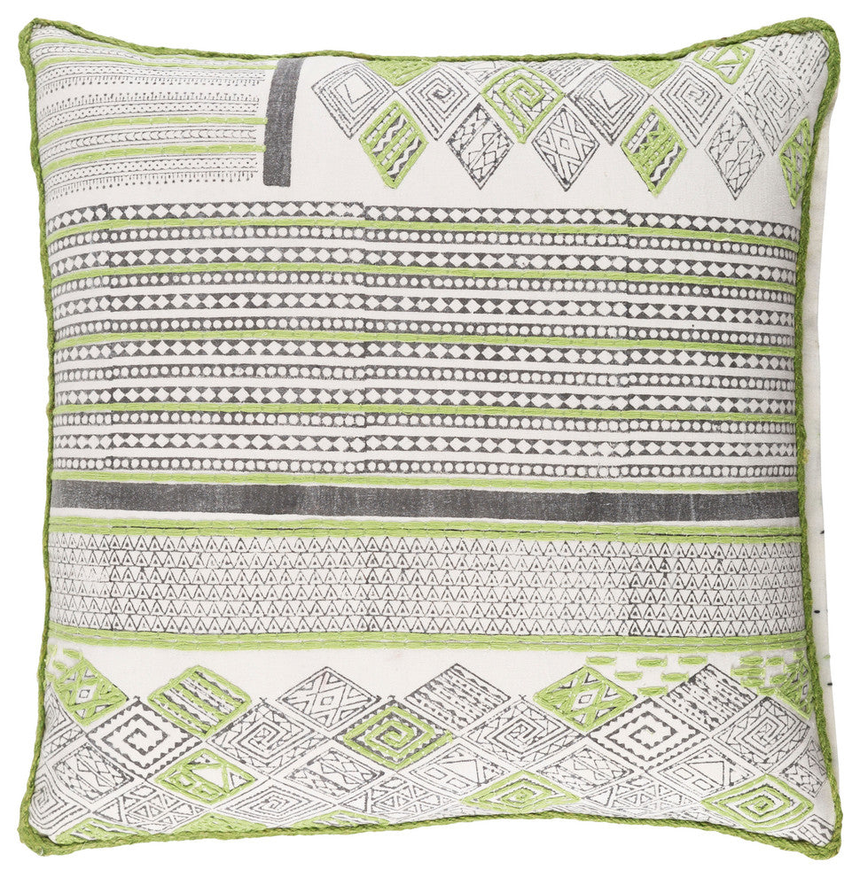 Aba Pillow 22x22x5, Down Fill