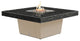 Square Fire Pit Table, 48x48, Chat Height, Natural Gas, Black Pearl Granite Top