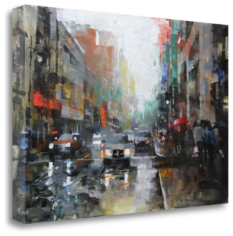 "Montreal Rain" By Mark Lague,Ready to Hang Giclee Print on Gallery Wrap Canvas