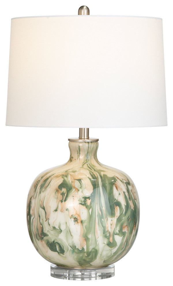 Waverly 27" Glass Table Lamp With Linen Shade