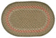 Green/Burgundy Oval Braided Rug 20"x30"
