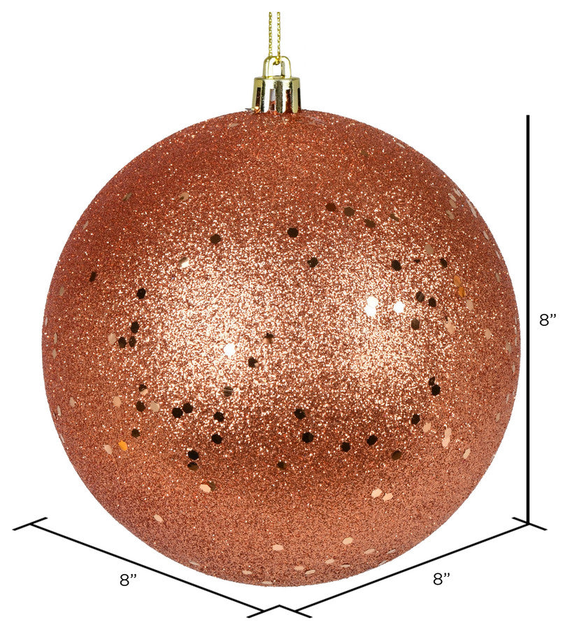 Vickerman N592071Dq 8" Coral Sequin Ball Ornament
