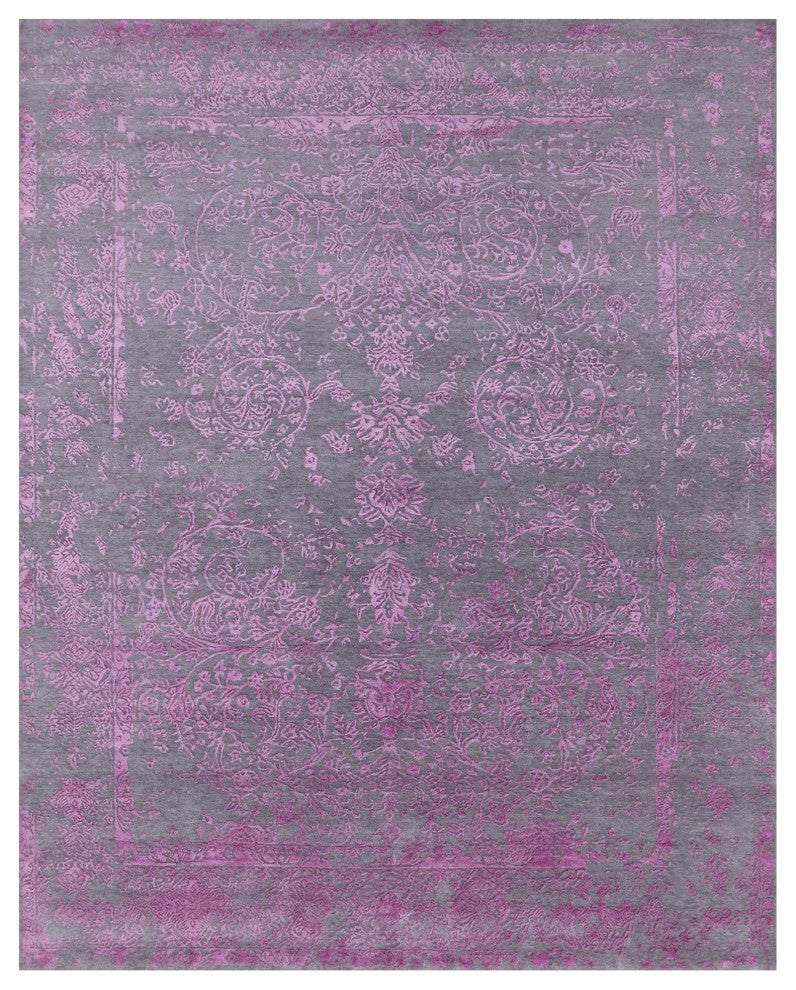 8' 1" X 10' 1" Persian Wool and Silk Hand-Knotted Rug Q6243