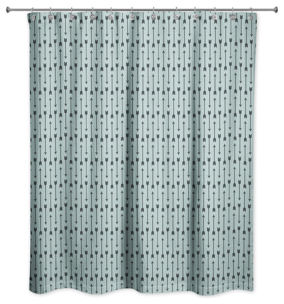 Blue Arrows Pattern Shower Curtain