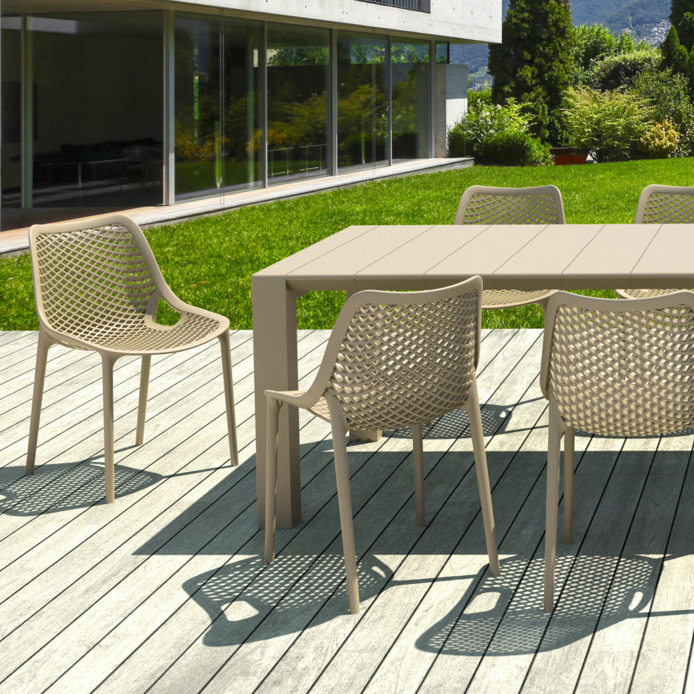 Air Extension Dining Set 11-Piece Taupe