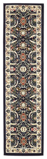 Unique Loom Navy Blue Espahan Cape Cod 2' 2 x 8' 2 Runner Rug
