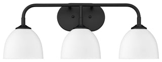 Zoey 3 Light Bath Vanity, Mattte Black With White