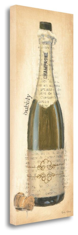 "Bubbly Champagne Bottle" By Emily Adams, Giclee Print on Gallery Wrap Canvas
