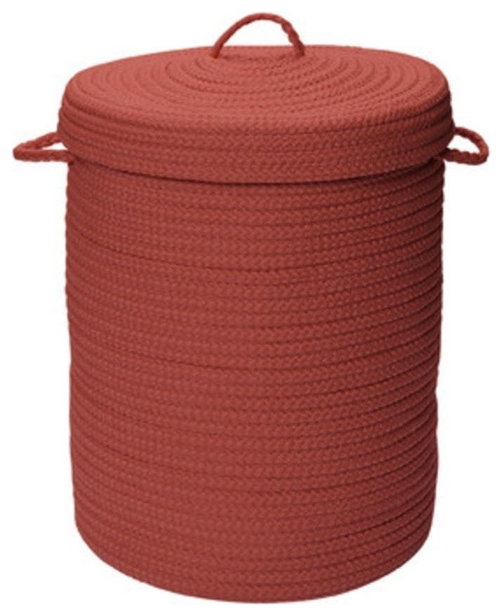 Colonial Mills Hamper Simply Home Solid Terracotta Round Hamper With Lid