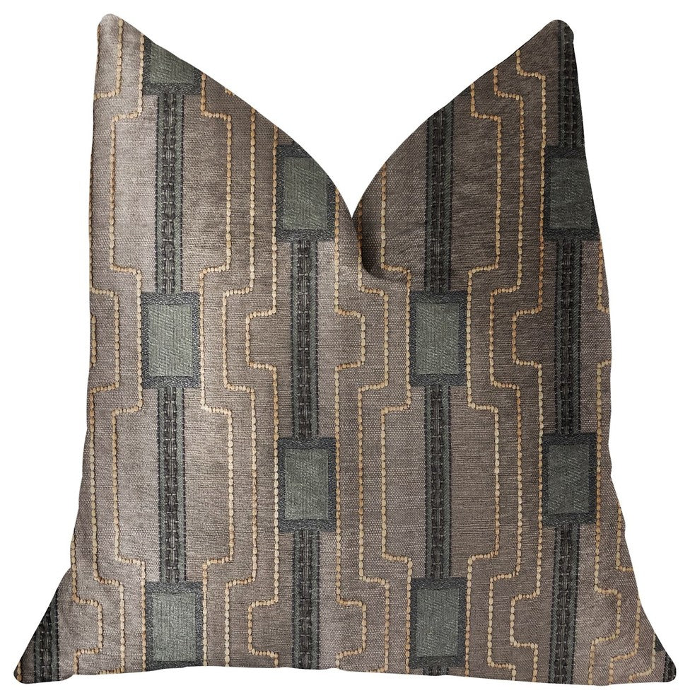 Gusto Square Blue Luxury Throw Pillow, 20"x36" King