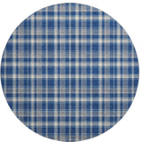 Premium Machine Washable Mayfield AMF563 Navy 8' x 8' Round Rug