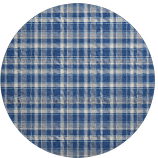 Premium Machine Washable Mayfield AMF563 Navy 8' x 8' Round Rug