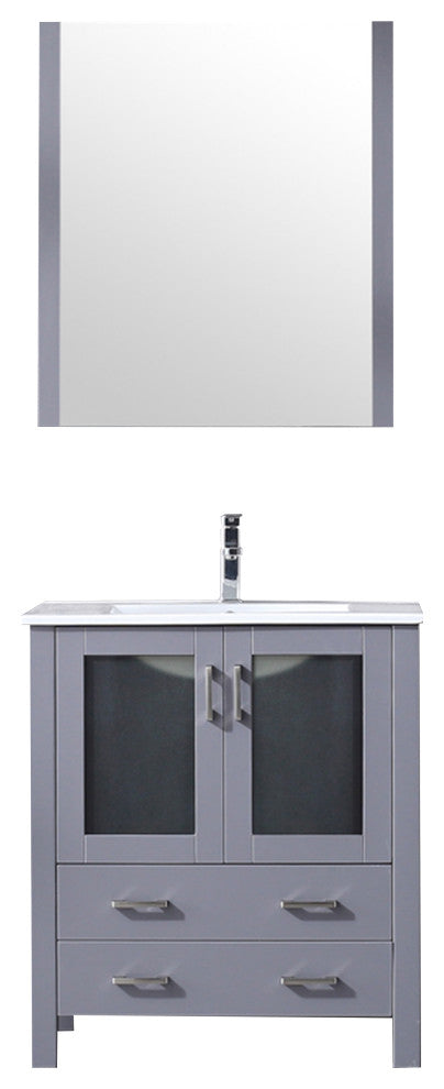 Volez Transitional Dark Grey 30" Single Vanity Set