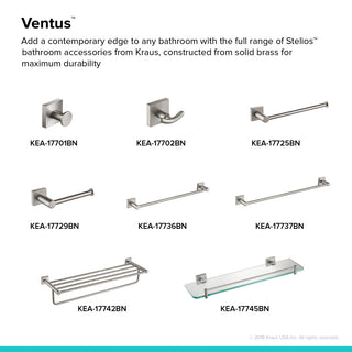 Ventus Bathroom 24" Towel Bar, Brushed Gold