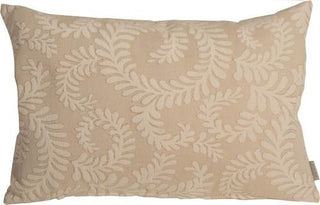 Pillow Decor - Brackendale Ferns Cream Rectangular Throw Pillow
