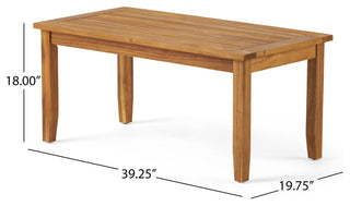 GDF Studio 4-Piece Peyton Acacia Wood Chat Set With Water Resistant Cushions, Blue