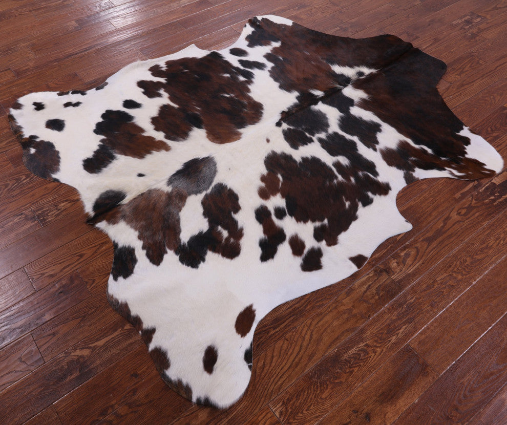 7' 2" X 6' 0" Organic Natural Hair-On Cowhide Area Rug C1488