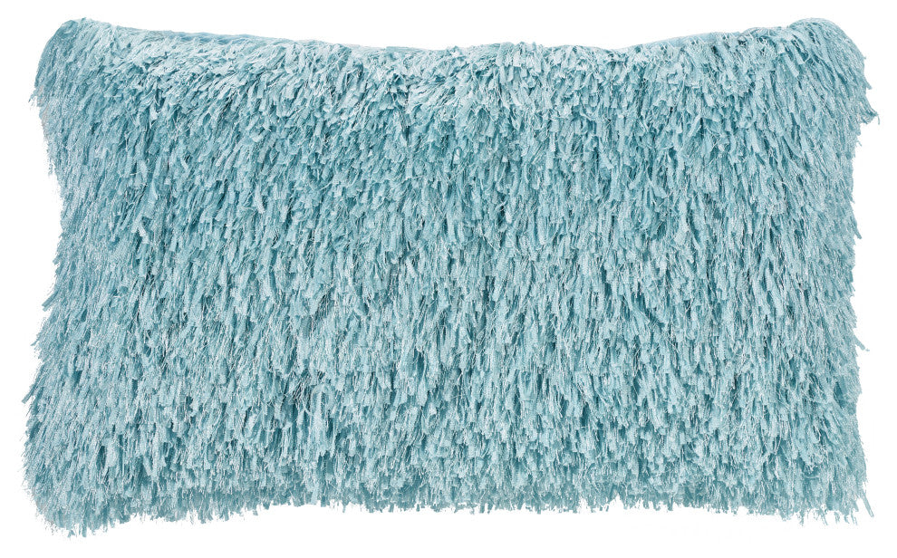 Mina Victory TL048 Throw Pillow, Aqua, 14" x 24"