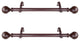 Chloe 1" Diameter Side Curtain Rod 12-20" Long, Set of 2, Mahogany