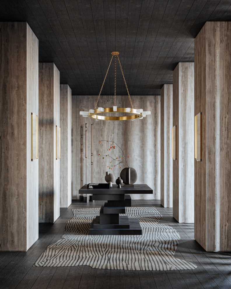 Citrine 15 Light Chandelier, Brass