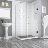 BromleyGS 40.25"-41.25"x32.375"x72" Frameless Corner Hinged Shower Enclosure