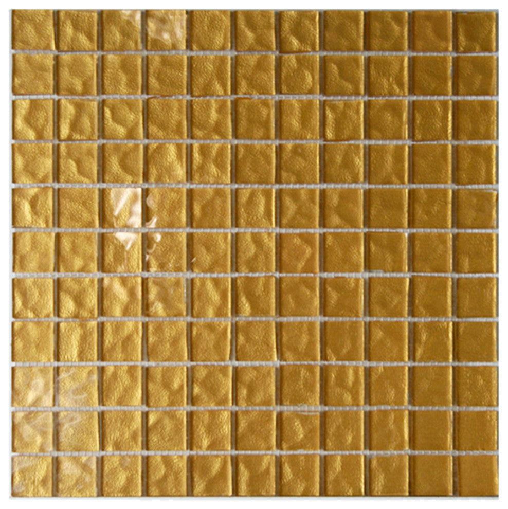 11.5x11.5 Textured Glass Tile, Gold